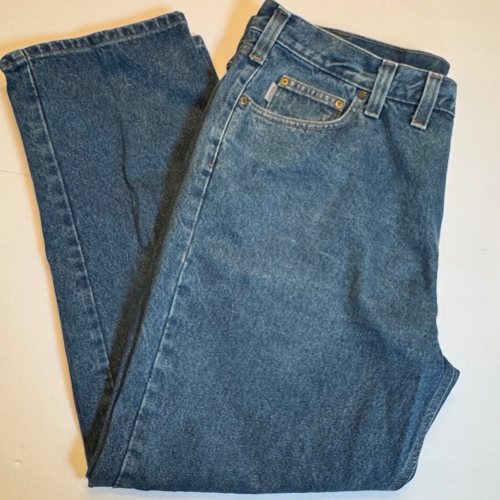 Carhartt‎ DVB Relaxed Fit Jeans Mens 44x32 (31) Dark Vintage Blue Denim Workwear